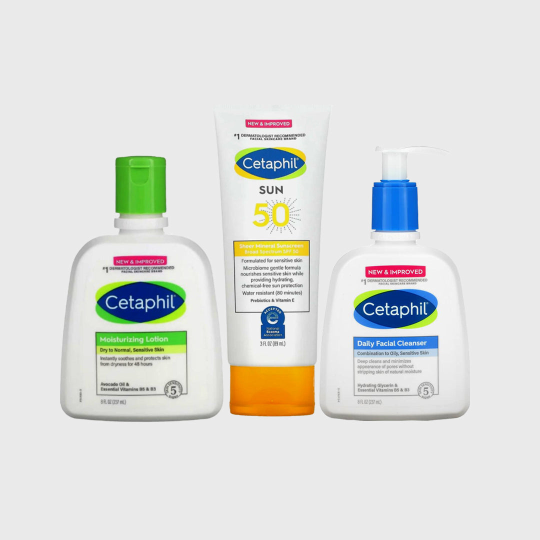 CETAPHIL TRIO (CLEANSER+LOTION+SUNCREAM)