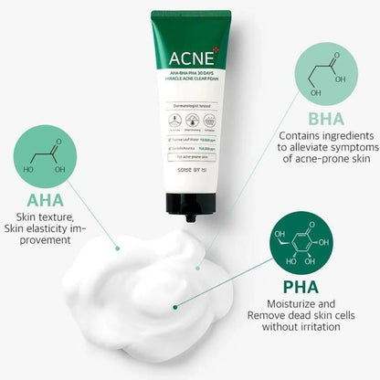 AHA، BHA، PHA 30 Days Miracle Acne Clear Foam