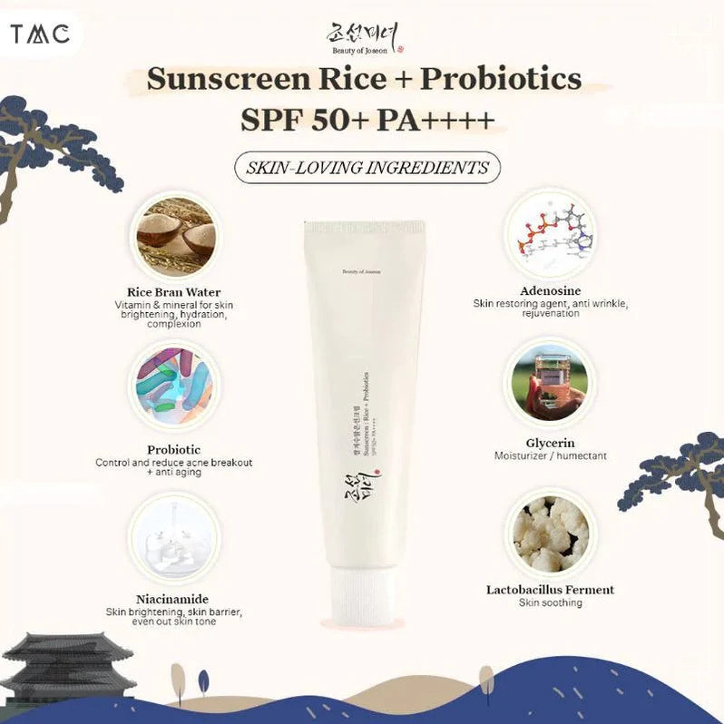 BEAUTY OF JOSEON RELIEF SUN : RICE + PROBIOTICS (SPF50+ PA++++)